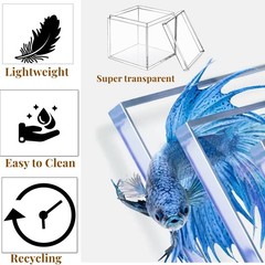 KissYou Acrylic Box Large Clear Display 4 x 4 x 4 Inch, Coffee,Transparent