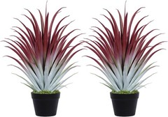 2ft Fake Spiked Agave Plant – Red Artificial Aloe Vera Plant 26 Inch – Tall