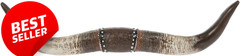Longhorn Western Wall Decor Resin Ornate Leather Strap Style 22in – US