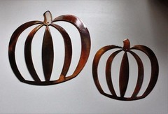 Pumpkin Pair – Fall Décor – Metal Wall Art – Copper Size Varies Per Piece