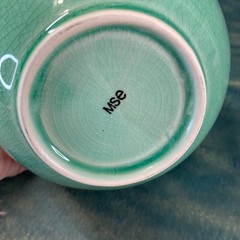 Y2K Martha Stewart Everyday (MSE) Green Crackle Glaze Ceramic Vase Art Deco EUC