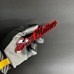 1x «SIZE MATTERS» Custom Text 3D Acrylic Car Emblem Badge Multicolor Laser Cut
