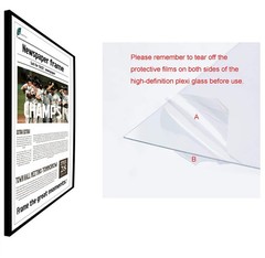 Newspaper Frame 11×22, 2 Packs for Articles and Media, Wall Hangers Included