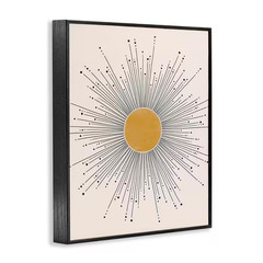 Art Deco Summer Sun Geometric Line Bursts by JJ Design House LLC Black Framed Gi
