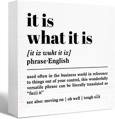 Funny Office Wood Box Sign It Is What It Is Definition Wooden Block Sign Humorou