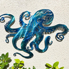 Coastal Wall Art Whale Metal Wall Sculptures, Ocean Beach Themed Metal Hanging H