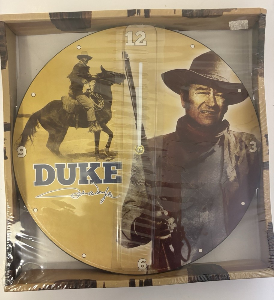 John Wayne Wall Clock – NEW In Box! 13.5” Diameter The Duke American Unopened