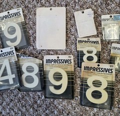 Moderne Impressives Press-On Letters & Numbers White LOT NOS Varies Sizes