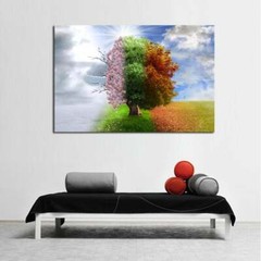Multi Panel Print 4 Seasons Tree Canvas 5 Piece Four Wall Art Landscape Picture