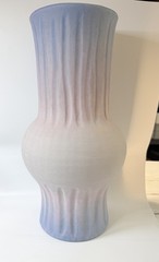 Claude Terracotta Vase Anthropologie bulbous silhouette Blue Pink White 15.5”