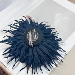 18cm/7in Dainty Spiky Fabric Flower Brooch Pin for Women Girls Elegant Crysta…