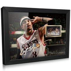 Signed Basketball Player Allen Ezail Iverson Poster Framed Photo Gift 8×6 Inc…