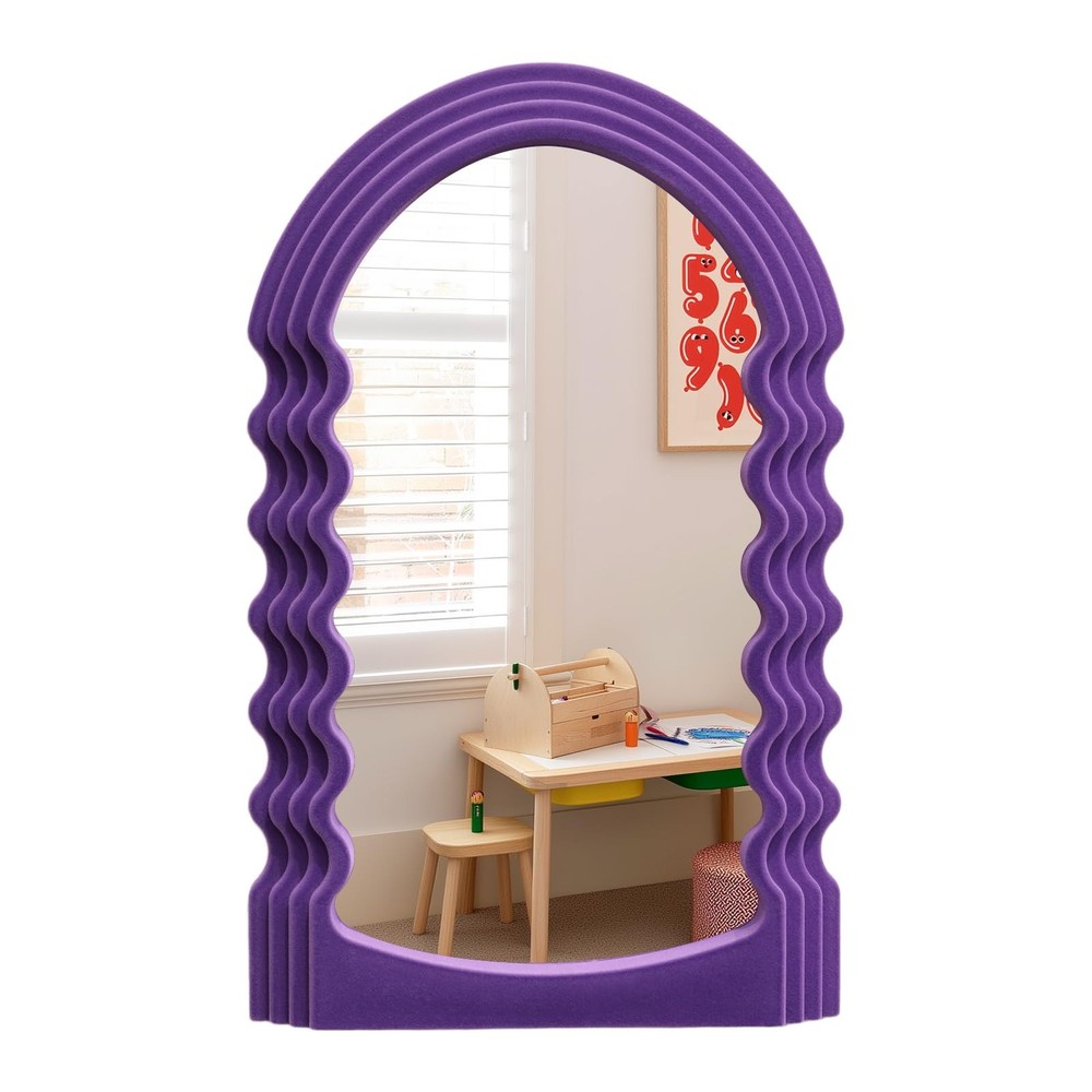 Wavy Mirror Wall Decor for Girly Nursery Bedroom, Small Decorative Irregular …