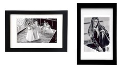 Studio 500 11×17 Black Smooth Wall Wood Frames PlexiGlass w/2 Mats 8.5×11 & 8×10