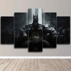 Batman Dark Knight Gothic Movie Character 5 Piece Panel Canvas Wall Art Decor