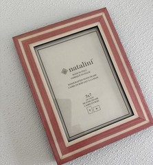 NEW Natalini Handmade 5 x 7″ Italy Lacquer Photo Picture Frame Wood Pink Cream