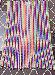 Vintage Handmade Multi Color Retro Stripe Crochet Afghan Throw Blanket 79 «x 50»