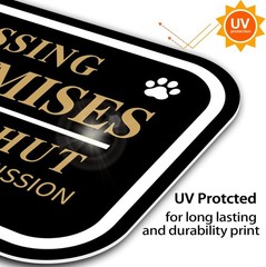 No Trespassing Dog On Premises Signs, 2 Pack Dog On Premises Keep Gate Shut Sign