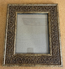 VTG Gold Brown Ornate Wood Picture Frame 15 x 13 Traditional Scroll Detail