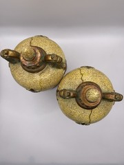 Beautiful Pair Of Decorative Mantel/Shelf Pieces Gold Tone 9 inches