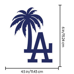 LA Dodgers Letters Sticker with Blue Palm 4.5″W x 6″H