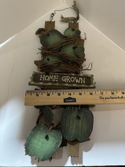 Vintage Apple Wooden “Home Grown” Wall Art Home Decor Farm Fall