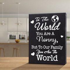 JennyGems To the World You Are a Nonny, But To Our Family You Are the World Sign