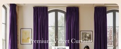 Purple Room Darkening Velvet Curtains, 84 inch Long, Living Room Back Tab & Rod