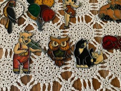 Mixed Lot of 16 Vintage Faux Stained-Glass Acrylic Suncatchers Sun Catchers