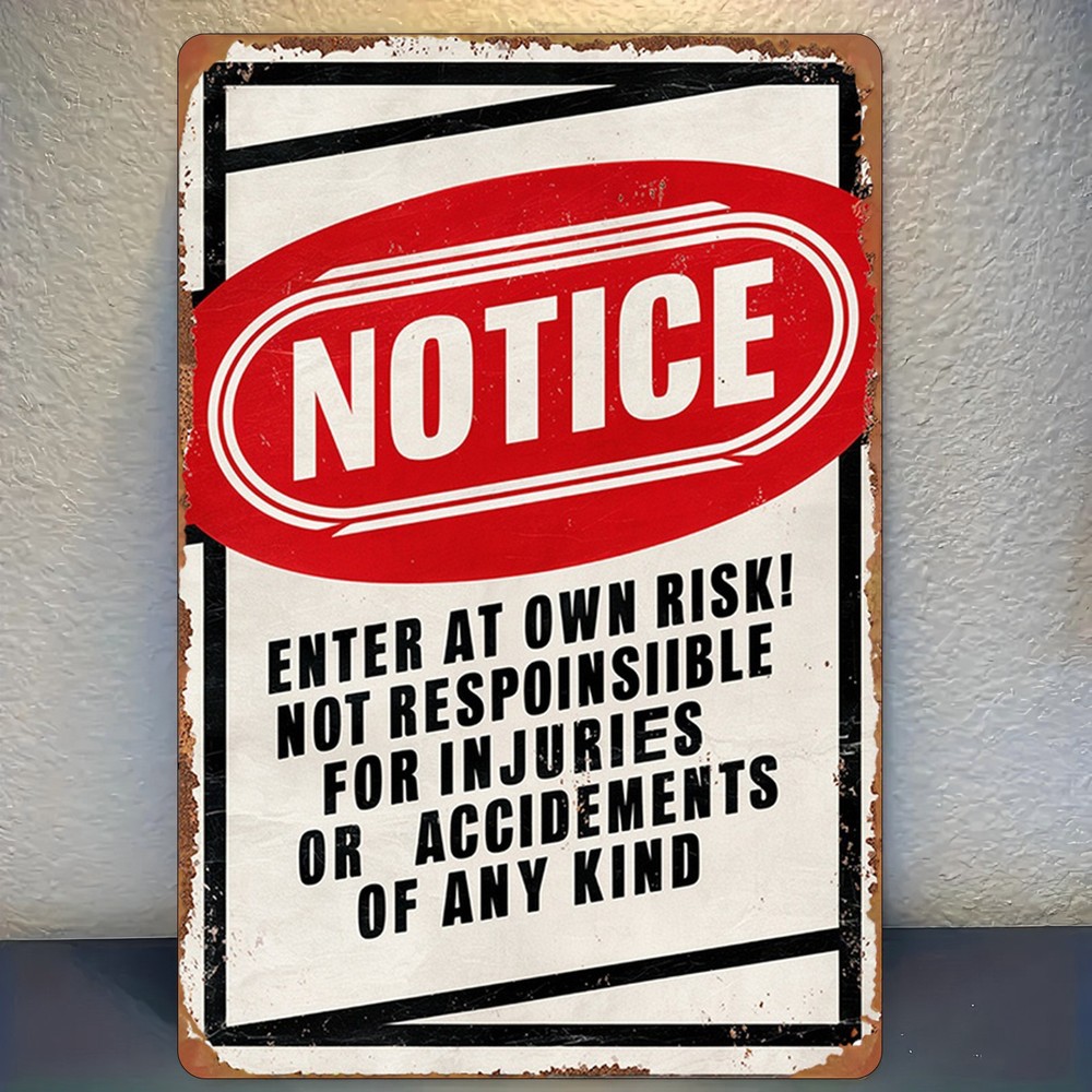 20.32*30.48 cm Metal Sign, Retro Warning, Decorative Plaque