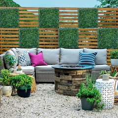 20in Artificial Faux Plant Boxwood Leaf Fence Panel Wall Home Decor Grass Mat