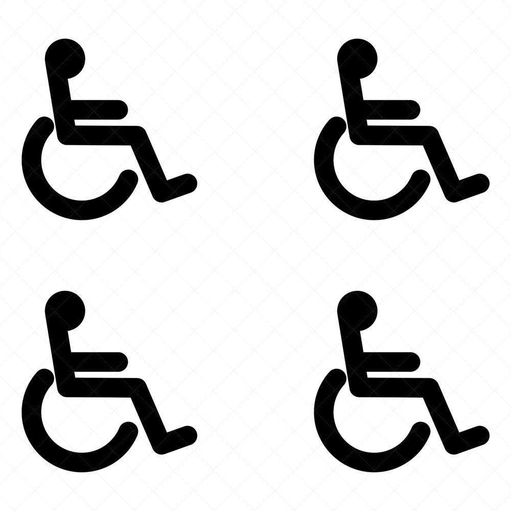 Set of 4 Handicap Wheelchair Symbol Vinyl Decals | Handicap Symbol Stickers