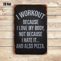I Love My Body Workout Saying Metal Sign Rustic Wall Art Funny Gym Friend Gift