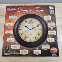 Divine Time Scripture Reading Wall Clock Bible Verse Piece English & Spanish