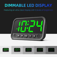 Small LED Digital Clock for Bedroom, Loud Alarm Clock for Heavy Sleepers Adults,