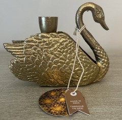 Gold Vintage Style Swan Metal Figurine Candle Holder Home Decor