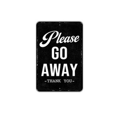 Please Go Away Thank You Sign Funny Metal Wall Art or Canvas for Front Door,