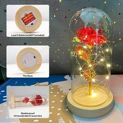 Crystal Galaxy Enchanted LED Glass Forever Rose Valentine’s Day Home Dome Gifts