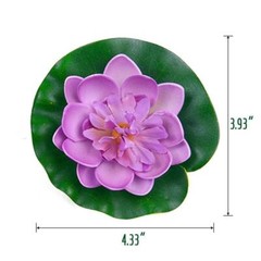 12Pcs 4inch Floating Foam Lotus Flowers Artificial Pond Plants with Lily Pads US