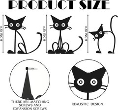 3 Pcs Cat Wall Art Decor Metal Wall Sculptures Decor For Cats Lover 11.81″ New