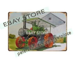 1981 farm arts growers STEAM ENGINE TRACTOR tin sign pop shop wall pub cafes
