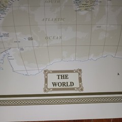 Swiftmaps World Wall Map Modern Day as Antique Edition on Vinyl Canvas 36″ x 24″