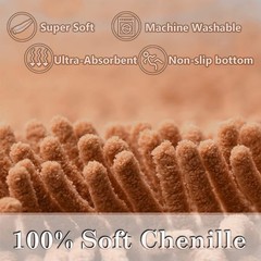 Bathroom Rugs Sets 3 Piece Non Slip Extra Absorbent Shaggy Chenille Batroom Rugs