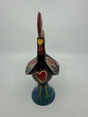 Traditional Portuguese Aluminum metal Black Good Luck Rooster Galo de Barcelos