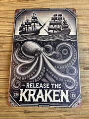 Kraken Spiced Rum Metal Tin Sign 12″ x 8″ Vintage Style Tiki Bar Home Decor New