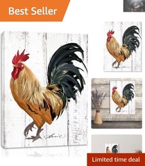 Festive Rooster Kitchen Decor – Fade Resistant Canvas Wall Art for All Seasons