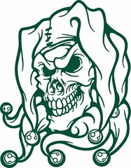 Clown Evil Jester Joker Tribal Skull Car Truck Window Laptop Vinyl Decal Sticker