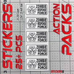ZOMBIE RESPONSE FORCE Biohazard Skulls Stickers – 25+ Bulk Sticker Decal Pack