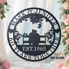 Personalized 60th Anniversary Metal Sign, Diamond Jubilee Gift, Wedding Metal