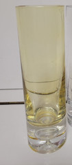 3 KROSNO CYLINDER VASES THICK BOTTOMS WITH BUBBLE YELLOW CLEAR GREEN 8 INCHES